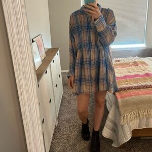 Free People Plaid The Voyager Dress